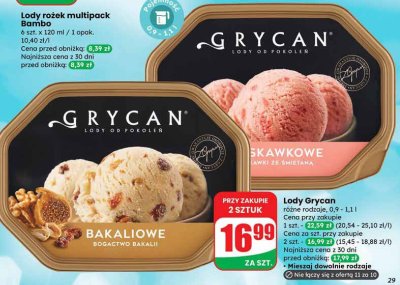 Lody truskawkowe promocja w Dino