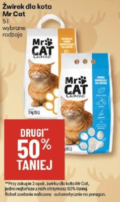 Żwirek dla kota Mr Cat promocja w Delikatesy Centrum