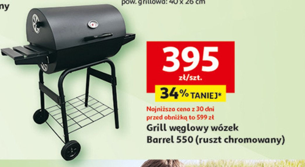 Grill węglowy barrel 550 promocja w Auchan