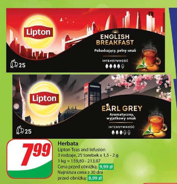 Herbata earl grey classic Lipton special collection promocja