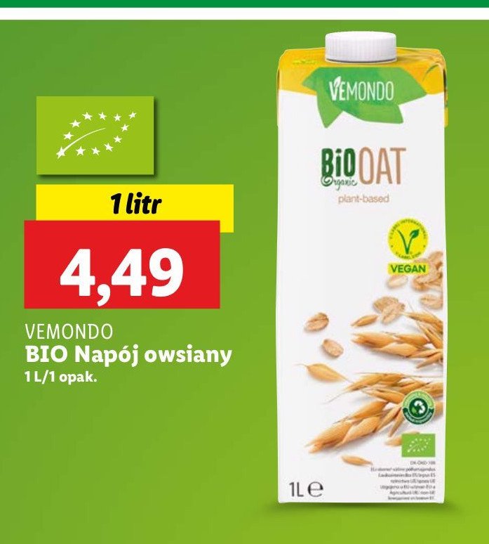 Napój owsiany Vemondo promocja w Lidl