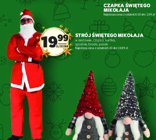 Strój świętego mikołaja promocja w Stokrotka