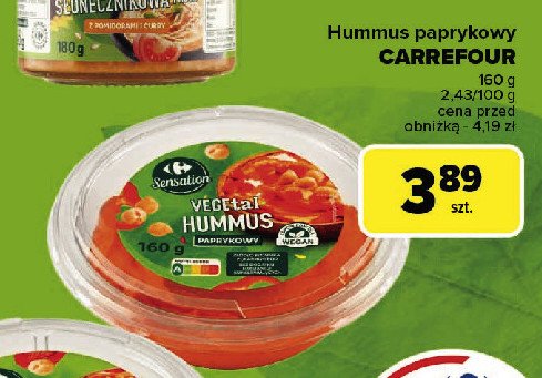 Hummus paprykowy Carrefour sensation promocja w Carrefour