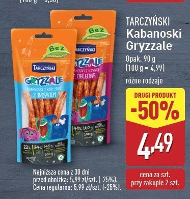 Kabanosy z ciel臋cin膮 Tarczy艅ski gryzzale promocja