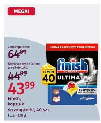 Kapsułki do zmywarki Finish Ultimate, 40 szt. promocja w Rossmann