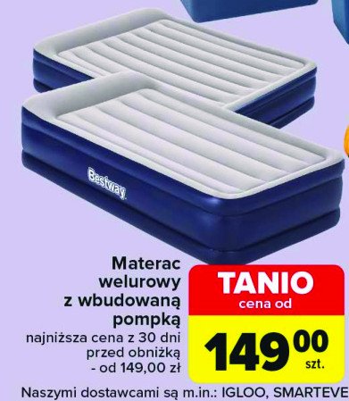 Materac dmuchany 2-osobowy z wbudowaną pompą 203 x 152 cm Bestway promocja