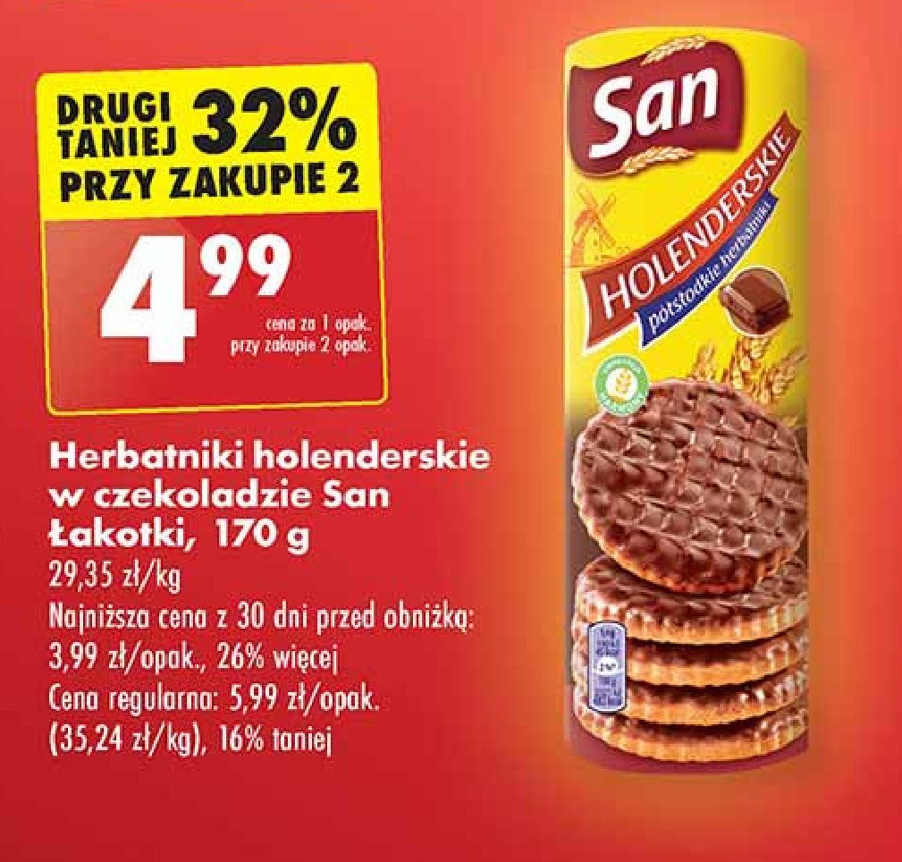 Ciastka holenderskie w czekoladzie San łakotki promocja