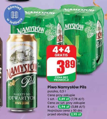 Piwo Namysłów Pils puszka promocja w Dino