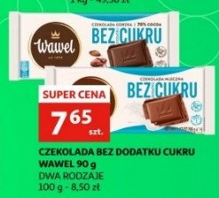 Czekolada gorzka bez dodatku cukru 70 % Wawel promocja