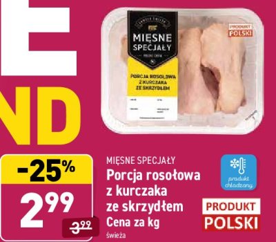 Porcja rosołowa z kurczaka ze skrzydłem Mięsne specjały zawsze świeże (aldi) promocja