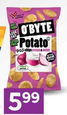 Chipsy ziemniaczane O'Byte śmietanka-cebula promocja w Stokrotka