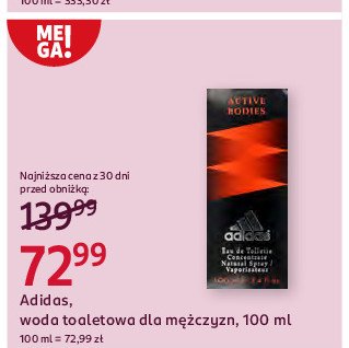 Woda toaletowa Adidas men active bodies Adidas cosmetics promocja