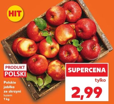 Jabłka polskie ze skrzyni luzem promocja w Kaufland