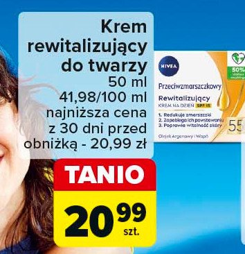 Krem rewitalizujący na dzień 55+ Nivea anti-wrinkle promocja