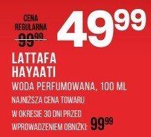 Woda perfumowana Lattafa Hayaati 100ml promocja w Drogerie Natura