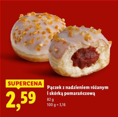 Pączek z nadzieniem różanym i skórką pomarańczową promocja w Lidl