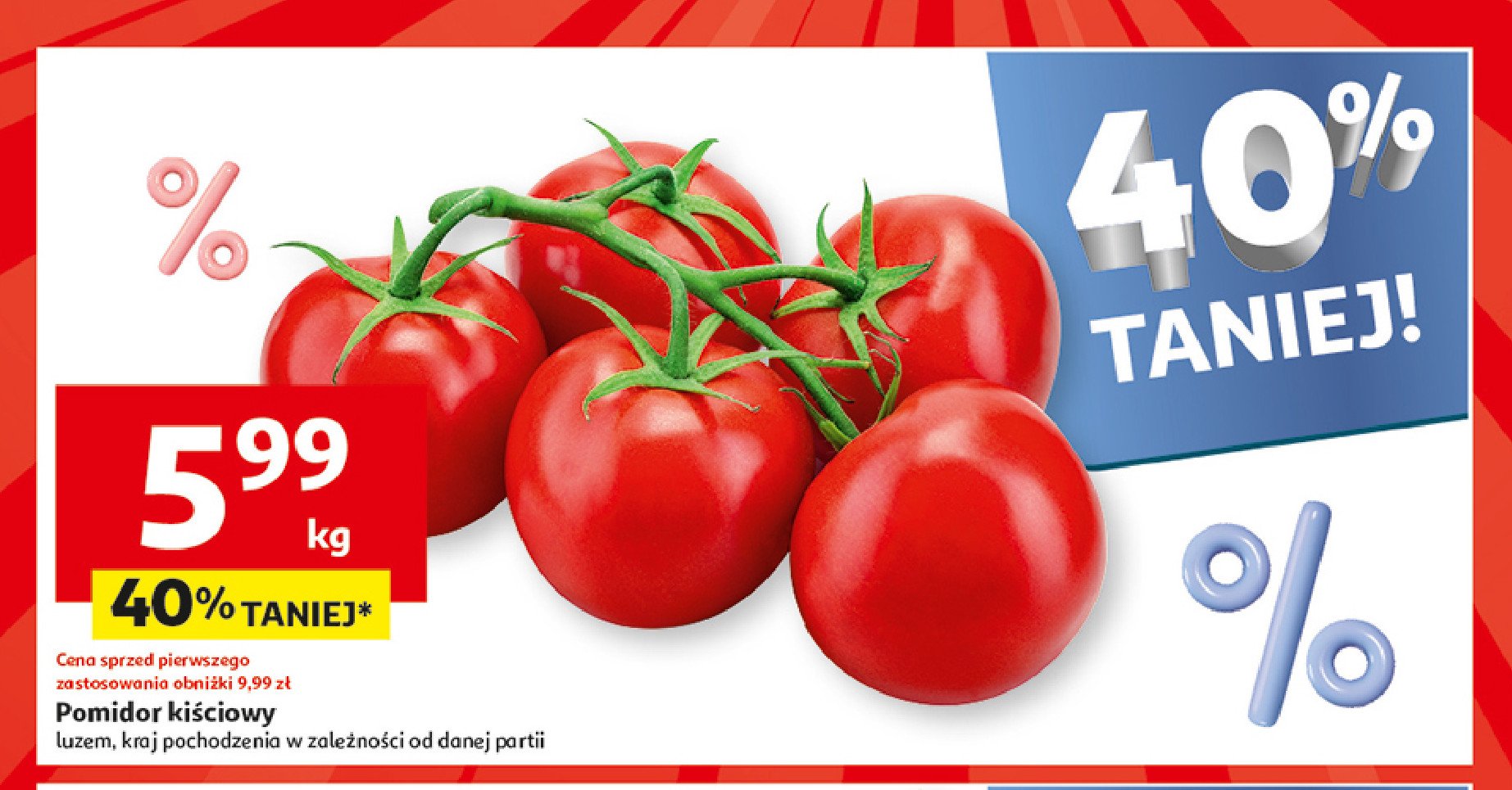 Pomidory kiściowe promocja w Auchan