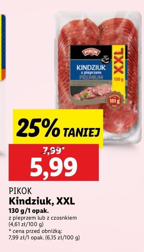 Kindziuk z czosnkiem Pikok promocja