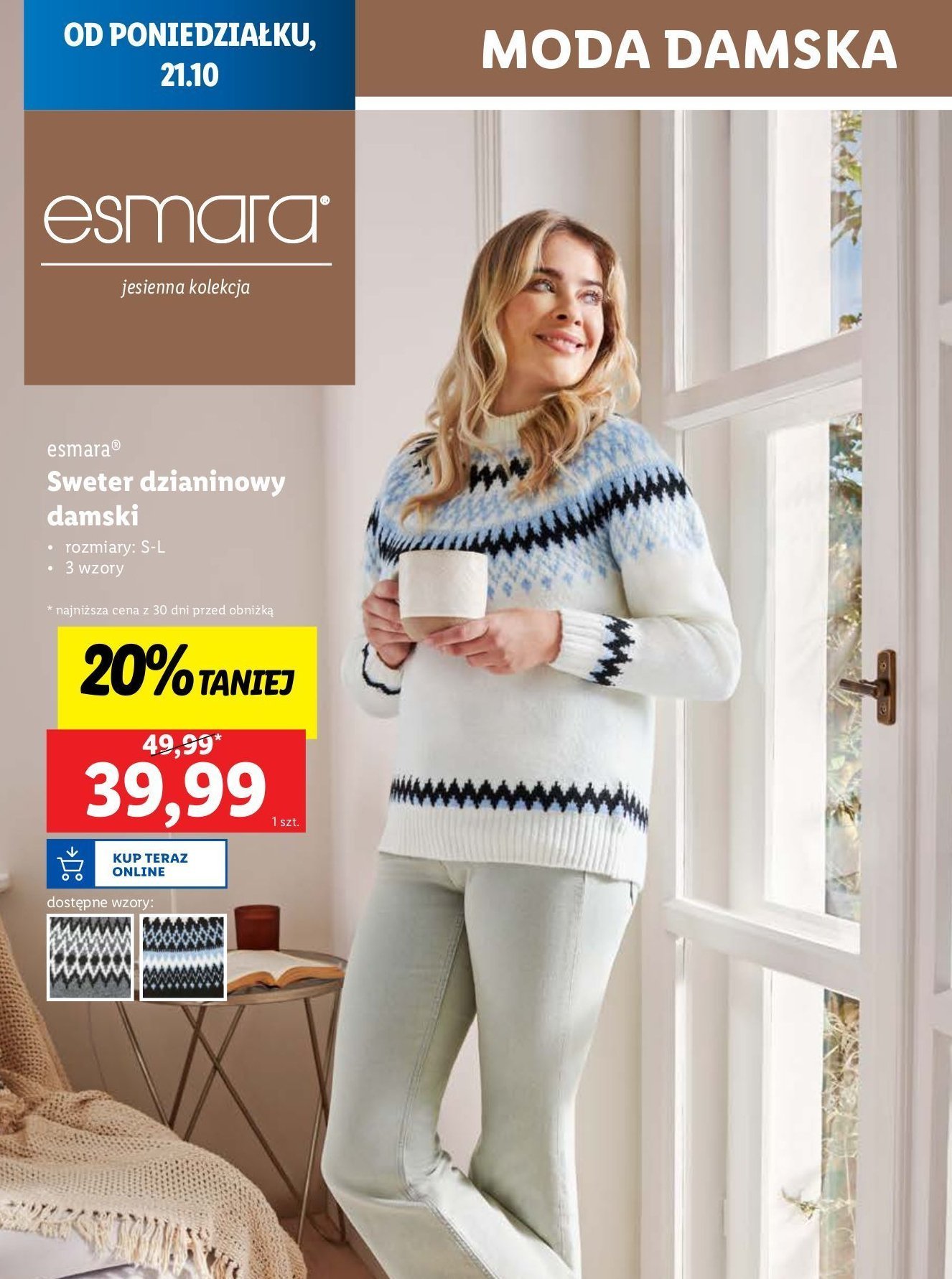 Sweter dzianinowy rozm. s-l Esmara promocja