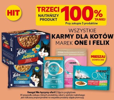 Karma dla kotów marek One i Felix promocja w Kaufland
