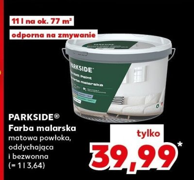 Farba malarska matowa powłoka, oddychająca i bezwonna Parkside promocja w Kaufland