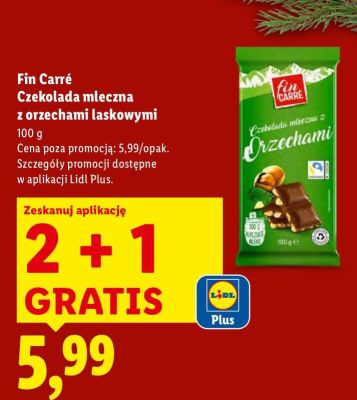 Czekolada mleczna z orzechami laskowymi 2+1 GRATIS promocja w Lidl