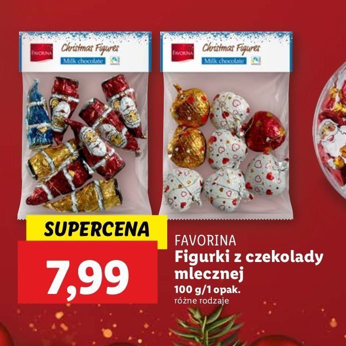 Figurki świąteczne czekoladowe Favorina promocja