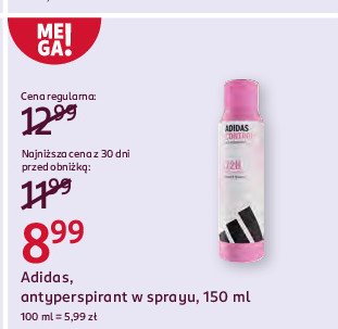 Dezodorant invisible control 72h Adidas promocja w Rossmann
