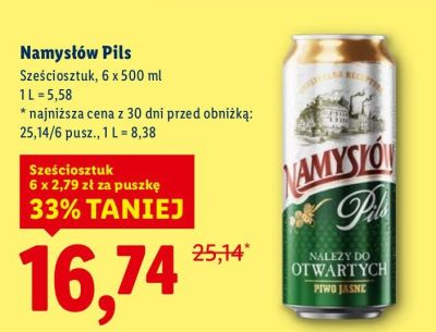 Piwo Namysłów Pils promocja w Lidl