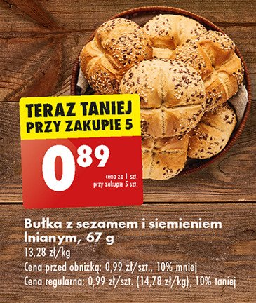 Bułka z sezamem i siemieniem lnianym promocja