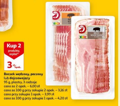 Boczek wedzony Auchan różnorodne (logo czerwone) promocja