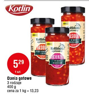 Fasola w sosie pomidorowym i chilli Kotli艅ski ugotowany promocja