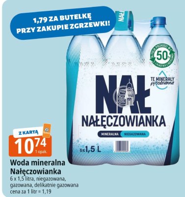 Woda mineralna Nałęczowianka niegazowana, gazowana, delikatnie gazowana promocja w Leclerc