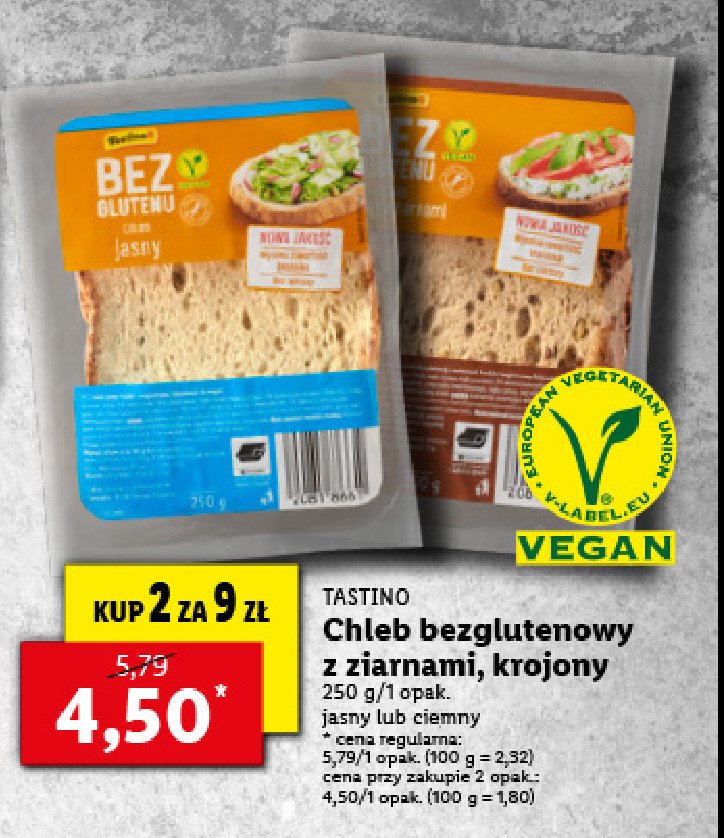 Chleb jasny bezglutenowy Tastino promocja
