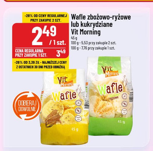 Wafle zbożowo-ryżowe Vit morning promocja