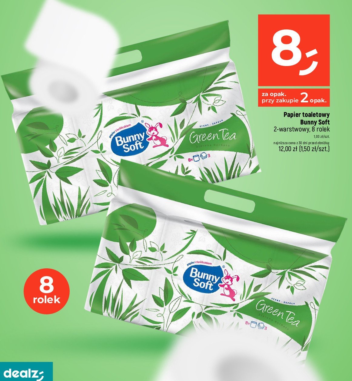 Papier toaletowy green tea Bunny soft promocja