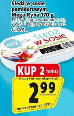 Śledź w sosie pomidorowym Mega Ryba GRAAL promocja w Prim Market
