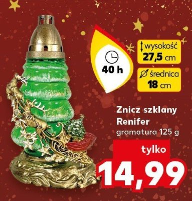Znicz szklany Renifer  promocja w Kaufland