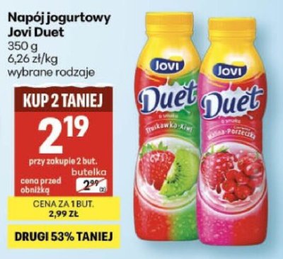 Napój jogurtowy Jovi Duet promocja w Delikatesy Centrum
