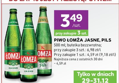 Piwo Łomża Jasne, Pils butelka bezwrotna promocja w Stokrotka