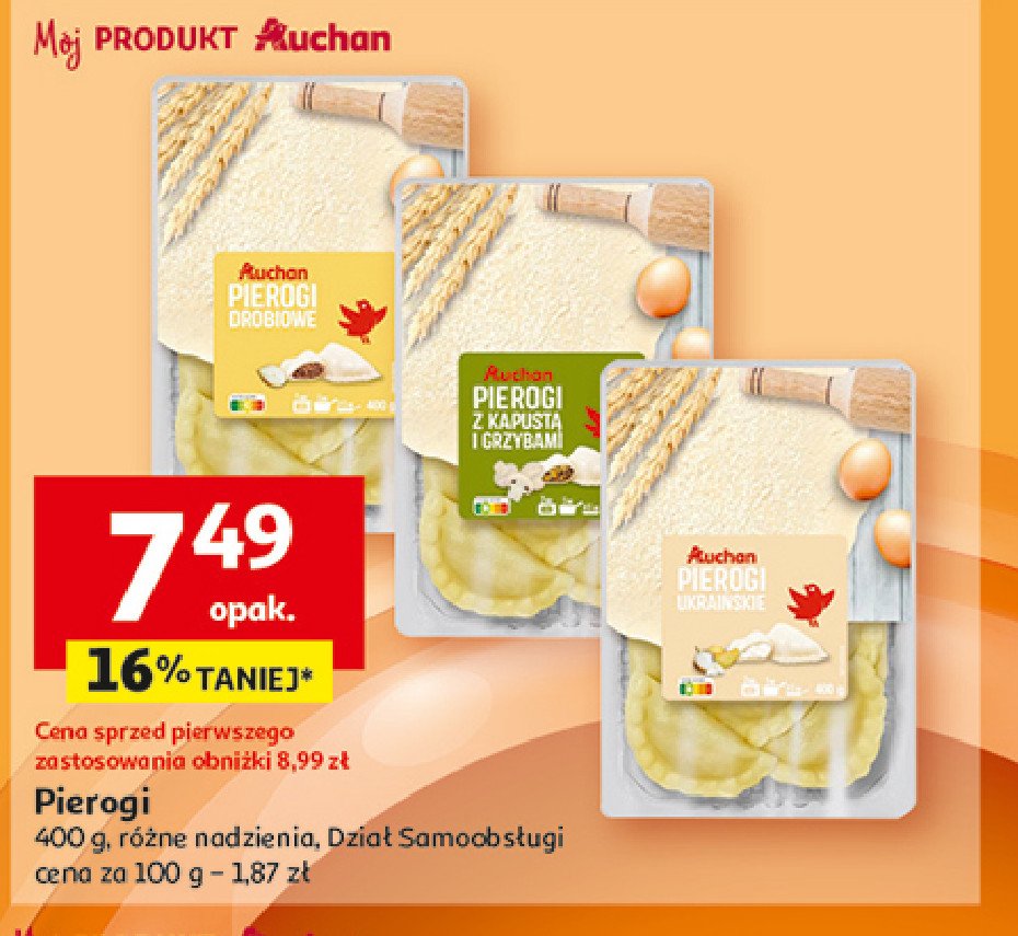 Pierogi ukraińskie Auchan pewni dobrego promocja w Auchan