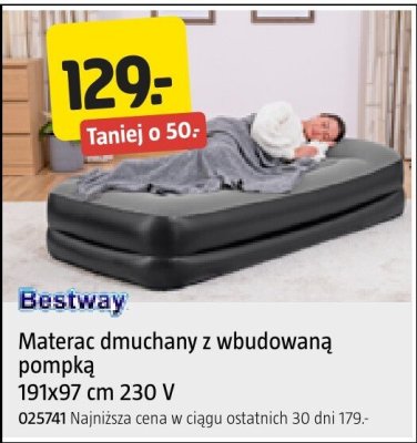 Materac dmuchany z wbudowaną pompką 191x97 cm 230 V Bestway promocja w Jula