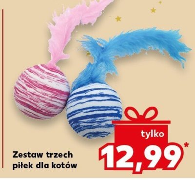 Zestaw trzech piłek dla kotów promocja w Kaufland