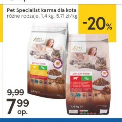 Karma dla kotów granulki z wołowiną i warzywami Tesco pet specialist promocja
