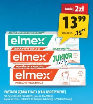 Pasta do zębów Elmex (cały asortyment) 50-75ml (Colgate Palmolive) promocja w Arhelan