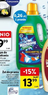 Żel do prania Waschkonig wybrane rodzaje promocja w Intermarche