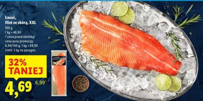 Łosoś filet ze skórą, XXL promocja w Lidl