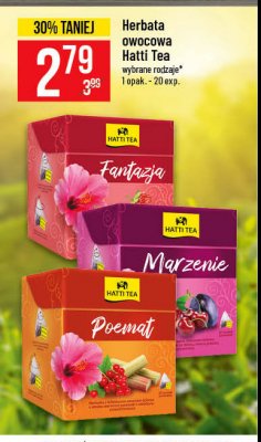 Herbata owocowa hibiskus/ rabarbar/ czerwona porzeczka Hatti tea promocja w Supeco