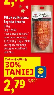 Szynka Pikok od Krajana Szynka krucha 100g promocja w Lidl