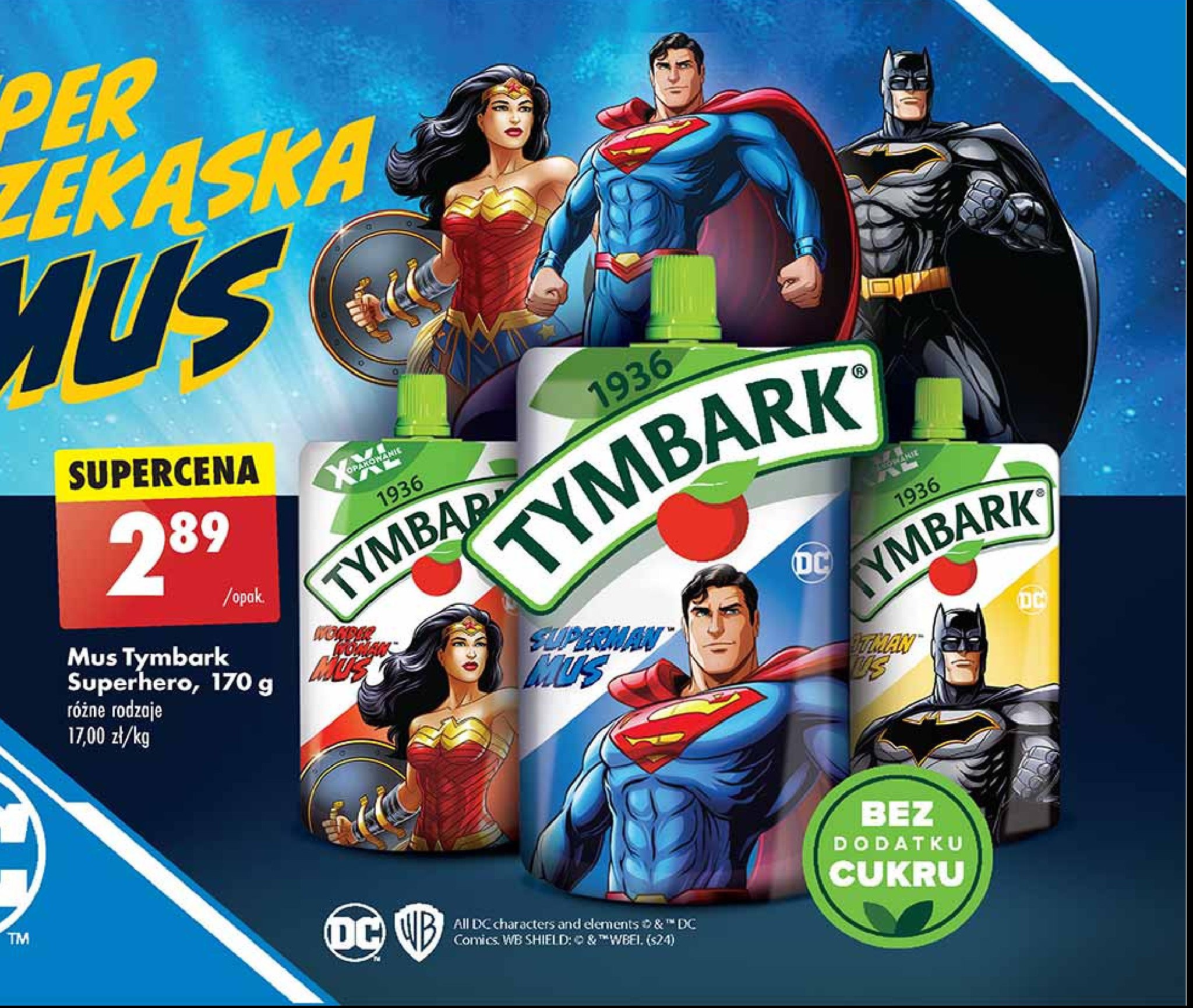 Mus wonder woman Tymbark promocja w Biedronka